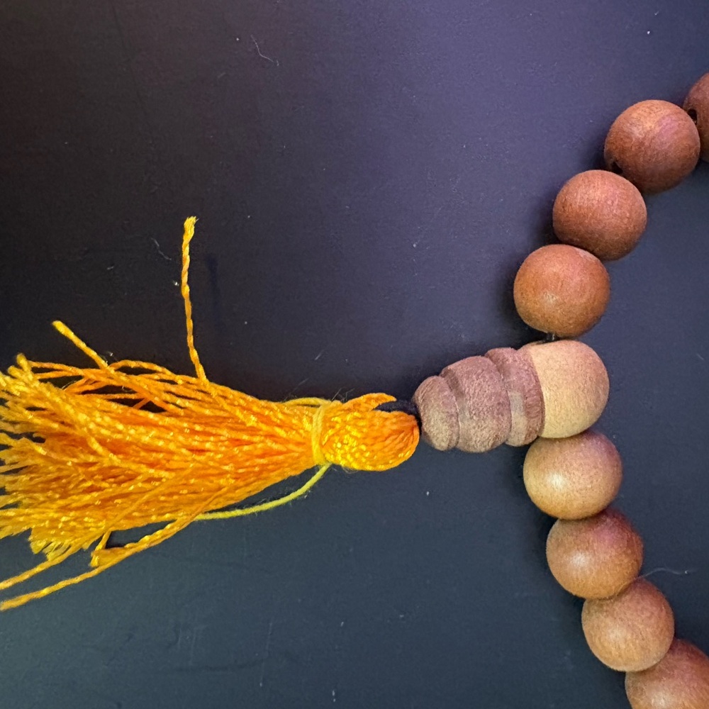 Wooden Bead Bracelet with Yellow Tassel - Picture 2 of 4